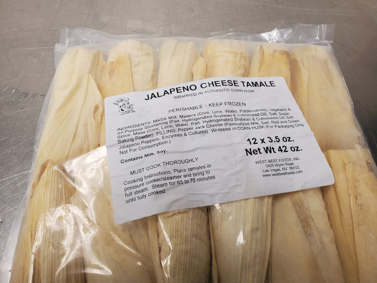 Tamales - 3.5 oz each, 12 per bag