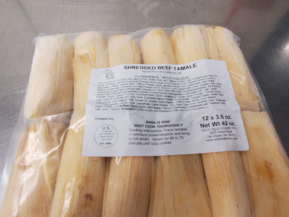 Tamales - 3.5 oz each, 12 per bag